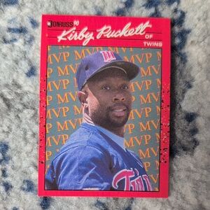 Donruss Kirby Puckett Baseball Card - Red and Blue